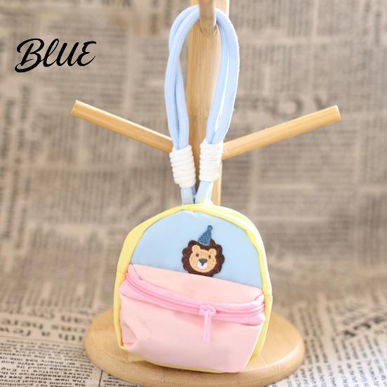Durable Fabric Coin Purse Small Purse, Macaron Style Mini Backpack Pendant with Lanyard, Lightweight Decorative Embroidery Wallet Pouch Double