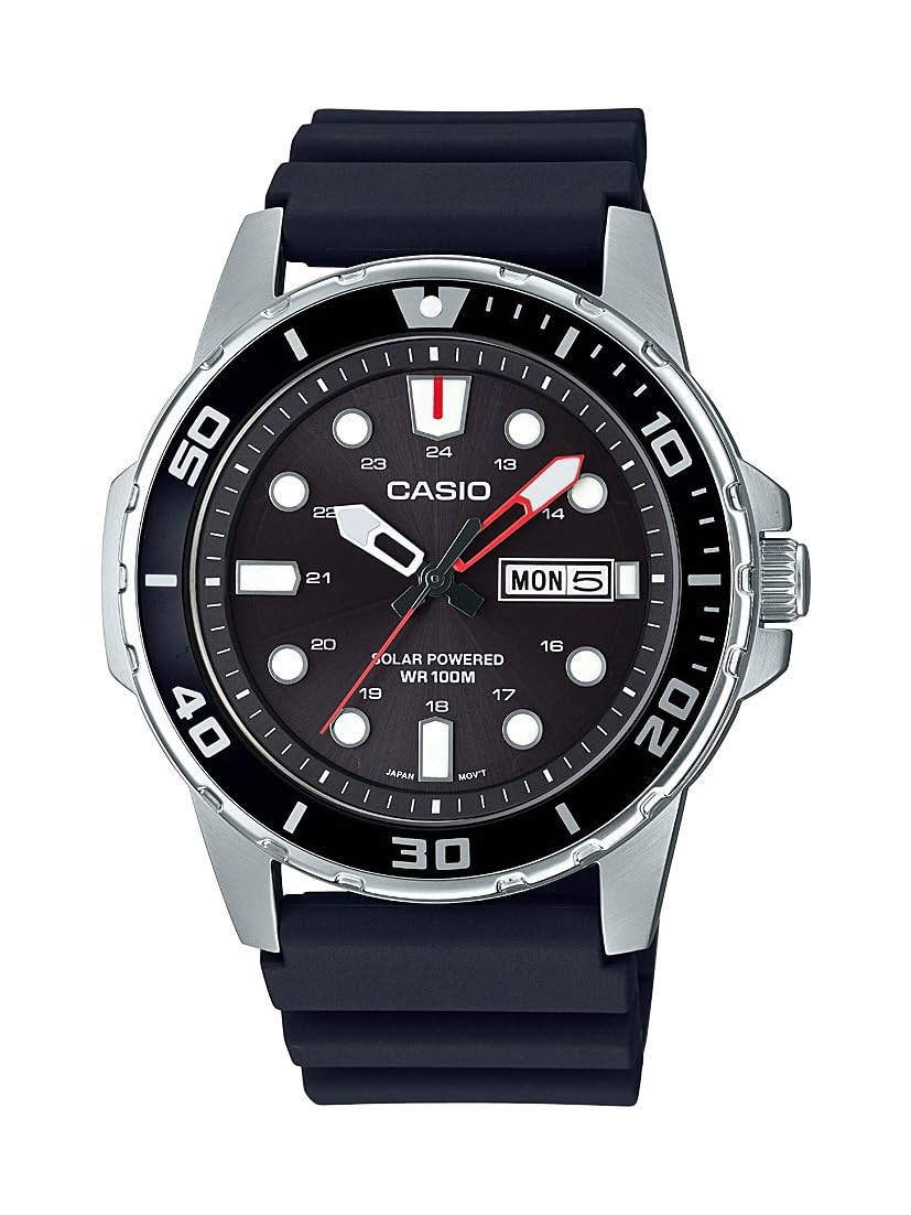 

Casio Men s Casual Watch MTP-S110-1AVCF Stainless Steel Quartz Resin Strap Black 22