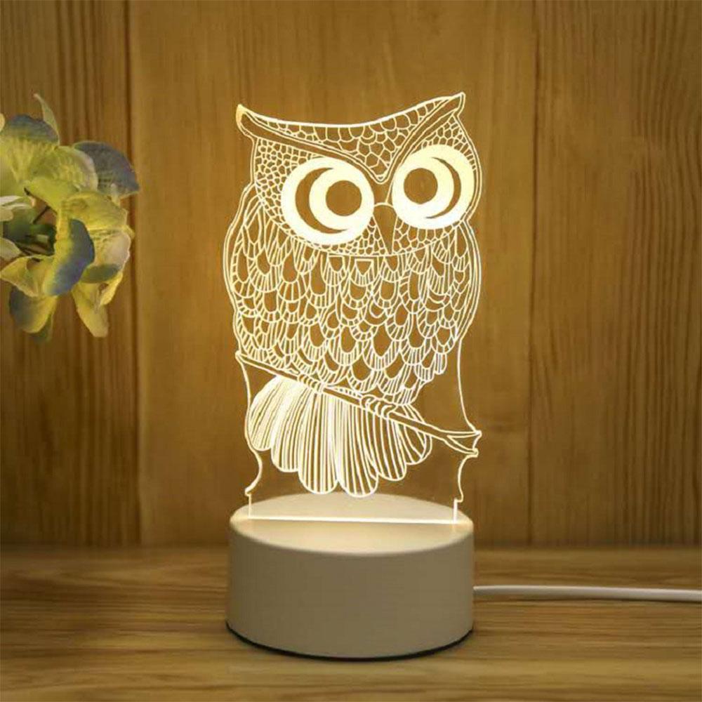 3D Acrylic USB Night Light String Christmas New Year Home Decoration Children's Gift Holiday Warm Smart Lamp Bedside