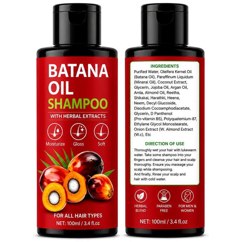 Batana Oil Shampoo with Herbal Extracts – Gentle Hair Cleansing Shampoo for All Hair Types 100ml 100ml чистый