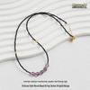 Amethyst Crystal Round Bead Clavicle Necklace – New Chinese Style Original Design