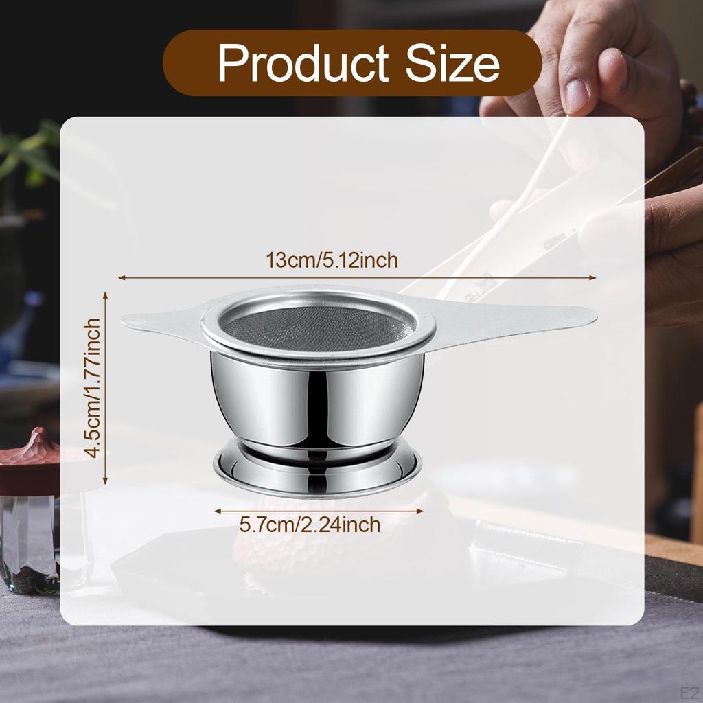 Stainless Steel Tea Strainer Set Fine Mesh Mugs Teapots Cups Sieve Home Use Gift Soup Hotel Bowls