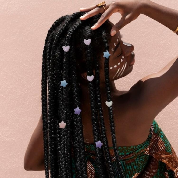 Star Heart Shape Beads For Kids Colorful Loose Beads Hair Tie Accessory For Creative Braiding And Crafting Project Supply