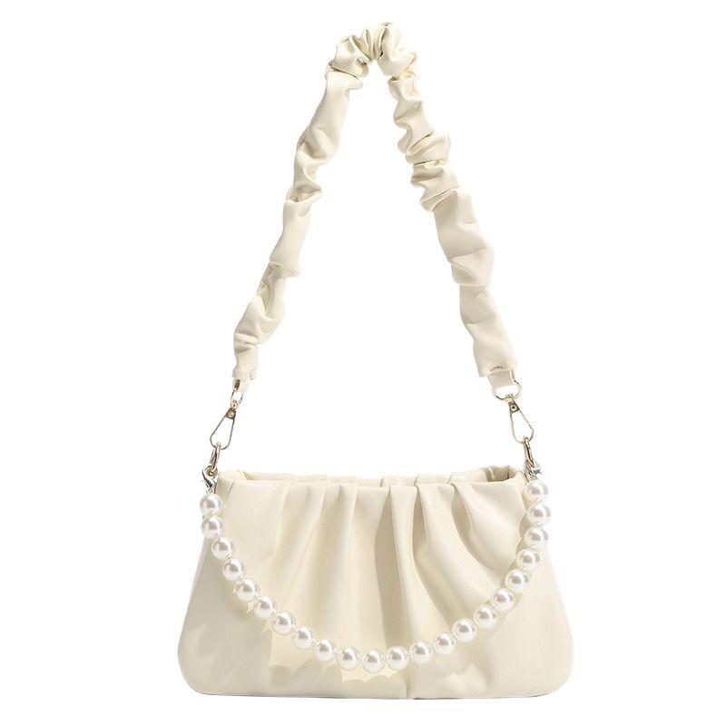 New Soft Leather Bag for Women, Niche Cloud Bag, Single Shoulder Chain Pleated Bag, High-end Crossbody Underarm Bag for Women