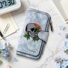 Gothic Skull Print Long Wallet Fashion PU Leather Card Holder Portable Daily Use Purse