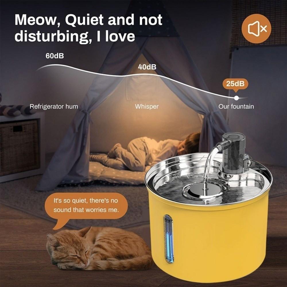 Neue 3L Haustier-Wasserfontäne Große Kapazität Automatischer Wasserspender Effiziente Filtration Edelstahl-Katzenfutterspender Für Hund Katze