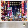 Tokyo City Night Scene Tapestry Anime Street Lights Poster Living Room Decor Wall Art Hanging Curtain