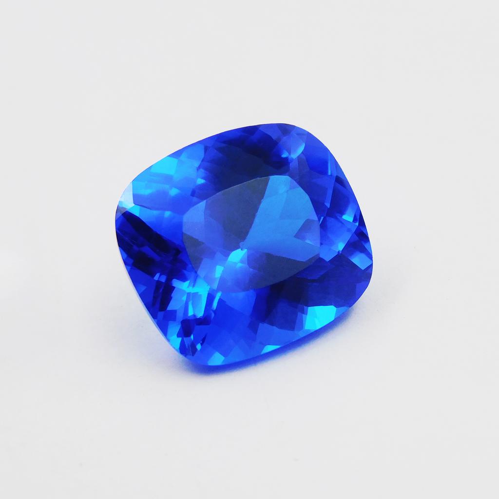 Natural Blue Tanzanite Loose Gemstone 15.30 Ct Cushion Cut for Jewelry Making and Gem Collections