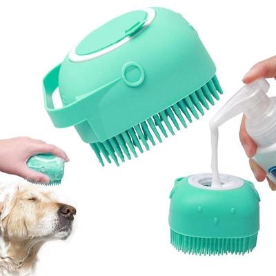 Cat Dog Pet Bath Brush Shampoo Massage Brush Puppy Cat Massage Comb Grooming Brush Soft Silicone Scrubber Shower Brushes Pet Accessories Cleaning