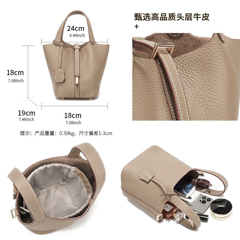 Erste Schicht Rindsleder Tasche Damen neue Retro vielseitige Handtasche echtes Leder Damen Tasche Gemüsekorb Beuteltasche