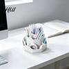 Rotating Art Supply Organizer Pen Holder with 9 Compartments, 360 Degree Silent Smooth Spinning Desk Caddy Pencil for Desk, Desktop Storage