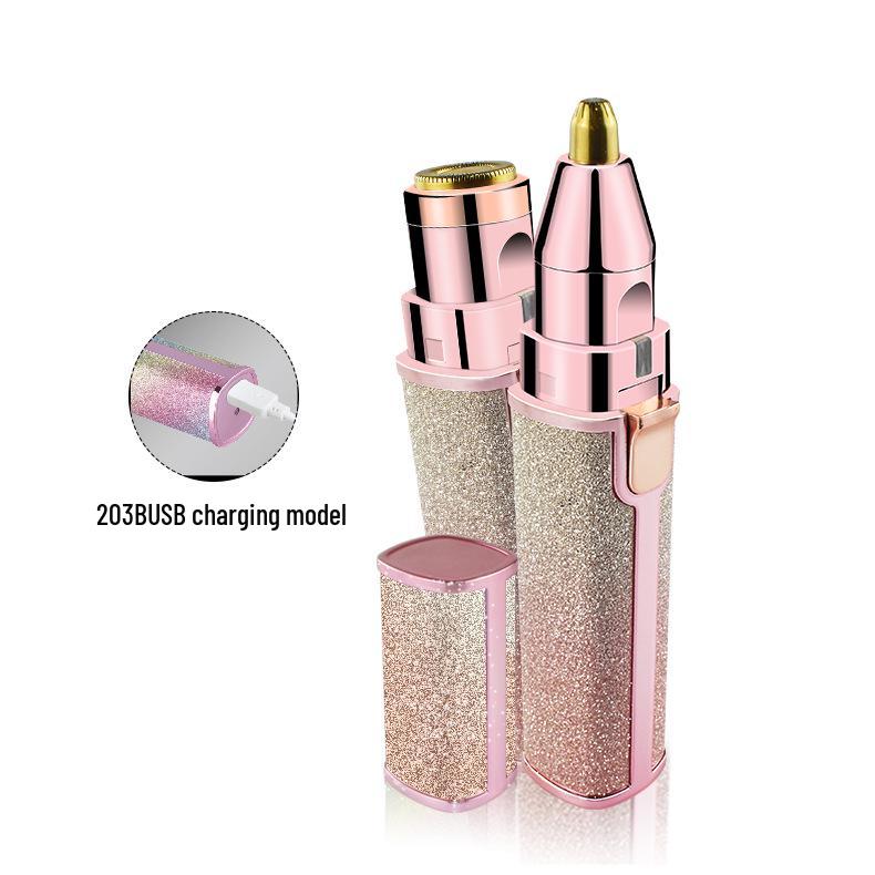 Japanese USB Lipstick Eyebrow and Body Trimmer: 2-in-1 Electric Painless Epilator