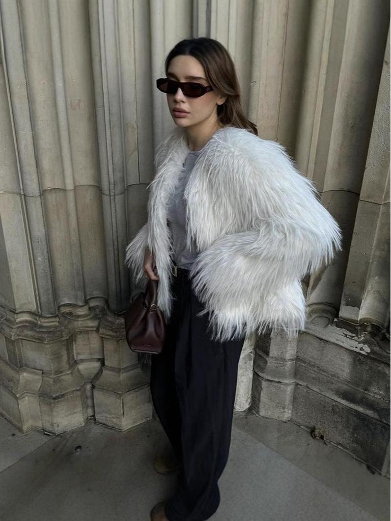 European and American Eco-Friendly Faux Fur Fluffy Coat - High-End Young Style, Loose Petite Winter Wear for Women