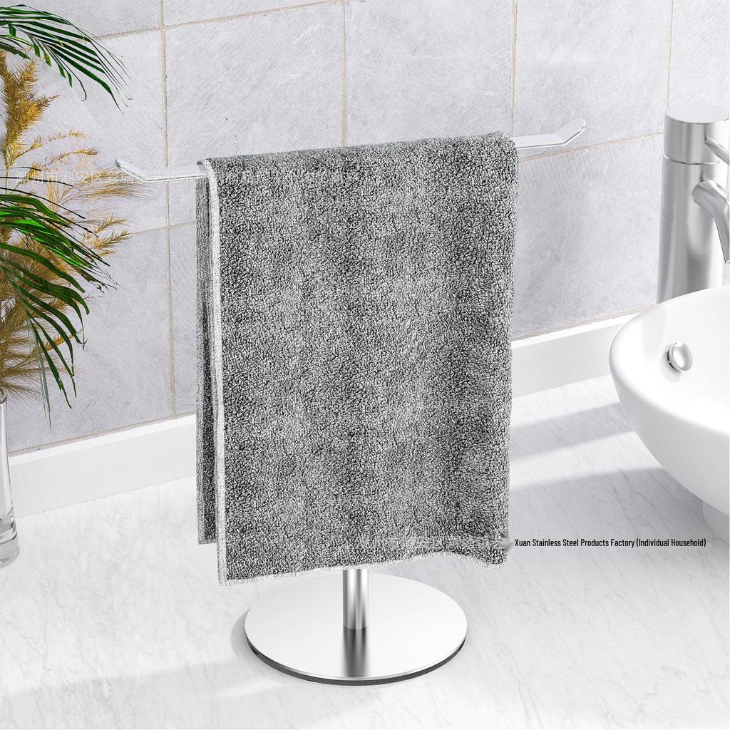Space-Saving Vertical Towel Rack for Bathroom or Kitchen Countertop Storage