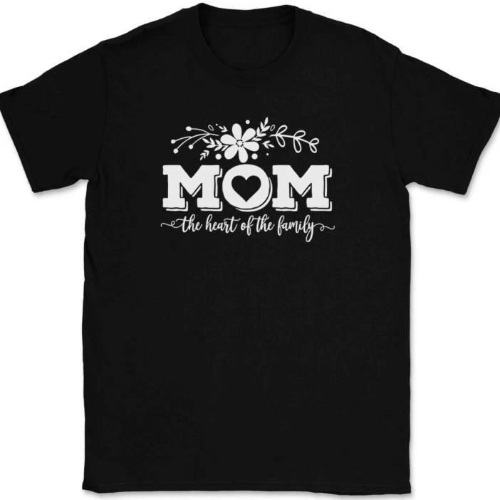 

Мама Сердце Семьи Футболка Смешная Ко Дню Матери Подарок для Родителей Футболка 3XL