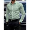 Light Luxury Dark Patterned Diamond Shaped Men's Shirt, Silky Slim Fit Shirt, European and American High-end Dark Printed Shirt