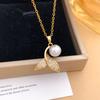 Necklace New Butterfly Zircon Necklace Accessories Women's Exquisite Versatile Premium Small Fresh Versatile Titanium Steel Accessories