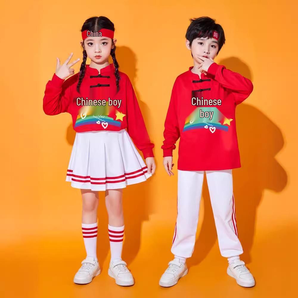 Children's Chinese-Style Cheerleading Costume for Kindergarten and Primary School Performances