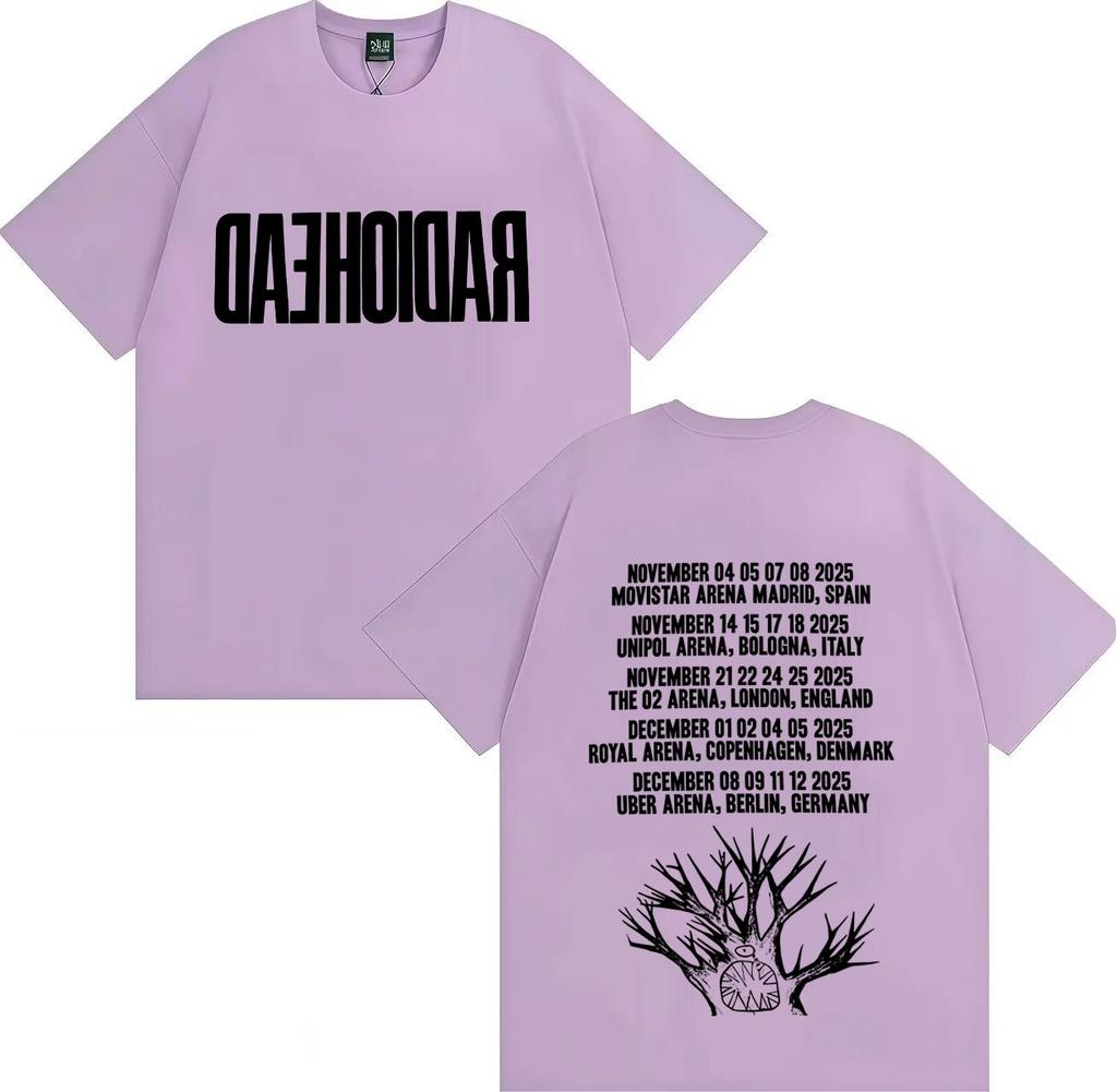 Radiohead Tour 2025 Merch Gothic T Shirt Mens Women Fashion High Quality Harajuku Summer Oversized Cotton Loose Tees Streetwear