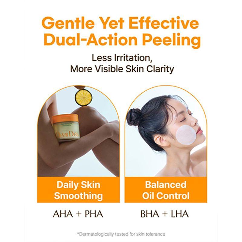 [ClearDea.] Green Tangerine Mild Dual Peeling Pad 140ml (50 Pads)