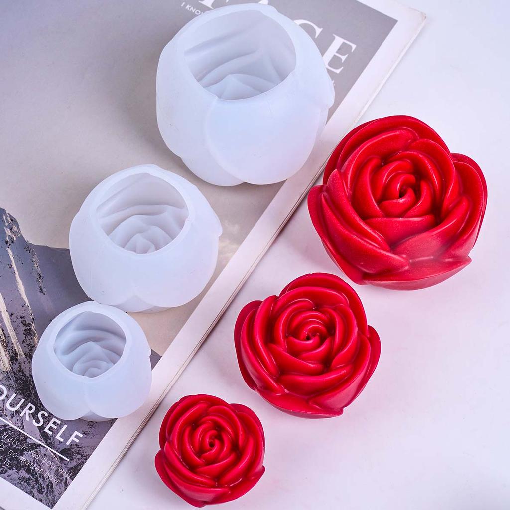 Silikonowa forma do świec w kształcie kwiatu 3D, DIY, romantyczna, zapachowa róża, formy do mydła, gipsu, żywicy, rękodzieło, dekoracja ślubna, walentynkowa