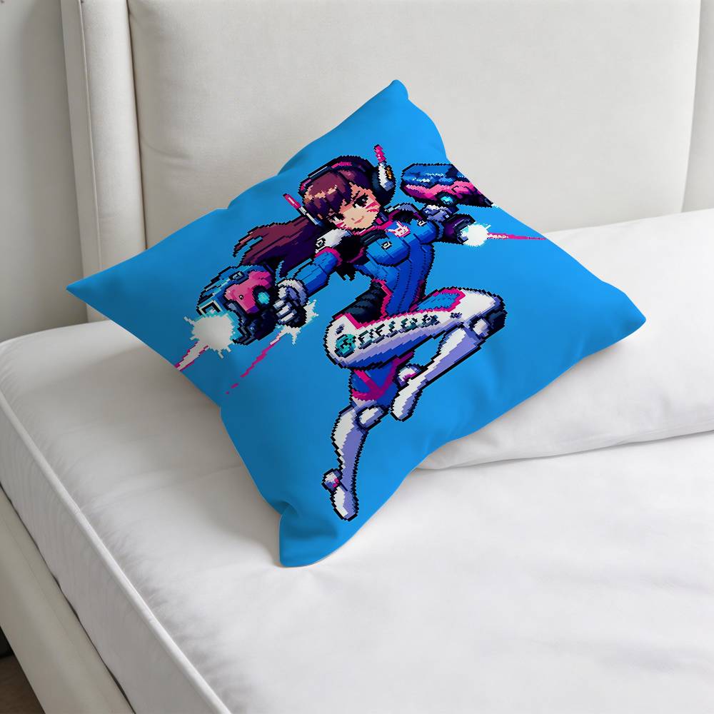 Cute DDVA OOverwatch  Square Pillow Cover Decorative Throw Pillow Case for Sofa Couch Bed Home Car Living Room Decoration