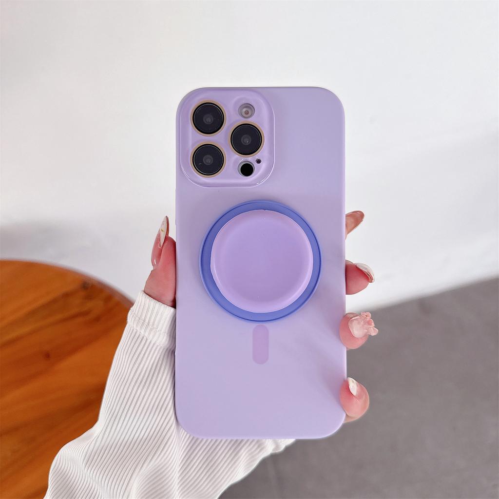 Cute Folding Bracket Kickstand Candy Color Summer Phone Case for iPhone 12 13 14 15 16 Pro Max Wireless Charging Magnetic Cover
