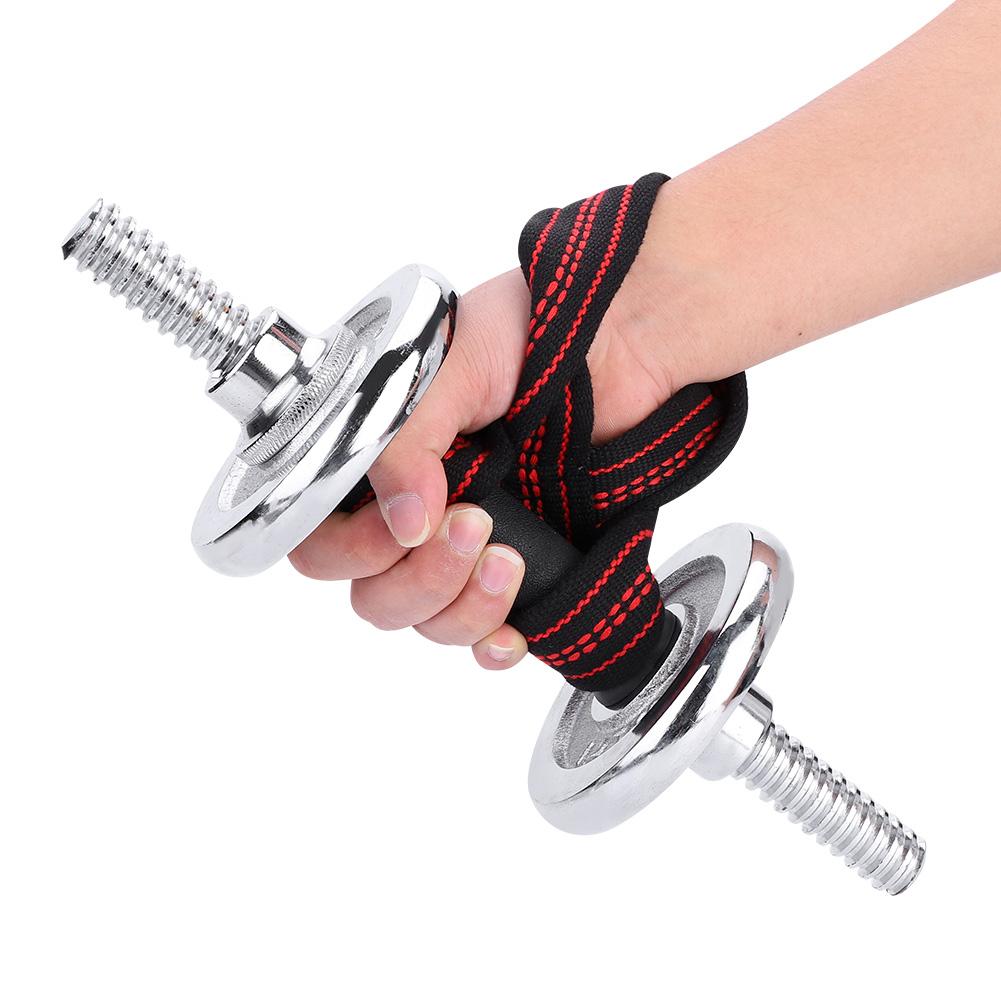 Soft Nylon and Spandex Figure 8 Weight Lifting Straps Gym Training Support Hand Protective Sleeves (M)