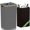 Foldable Bamboo Storage Bin with Lid for Kitchen Recycling