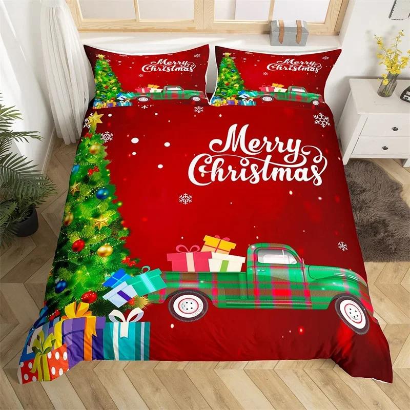 Santa Claus Bedding Set, Christmas Tree Duvet Cover Full Queen,Galaxy Starry Sky Comforter Cover Decor New  Quilt Cover