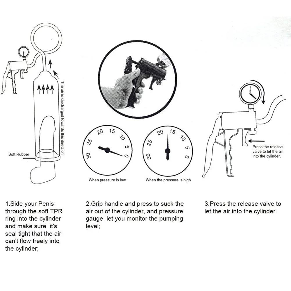 Manual Penis Pump, Vacuum Suction Pump, Male Penis Trainer, Big Cock Negative Pressure Exercise Tool Male Sex Toy 18 Adult Toys