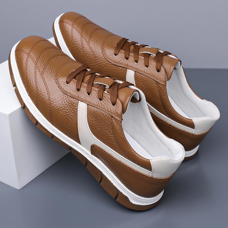 Premium Soft Leather Casual Shoes for Men Suitable for Weekend Trips Sneakers Daily Matching Male Treking Footwear Sports Flats
