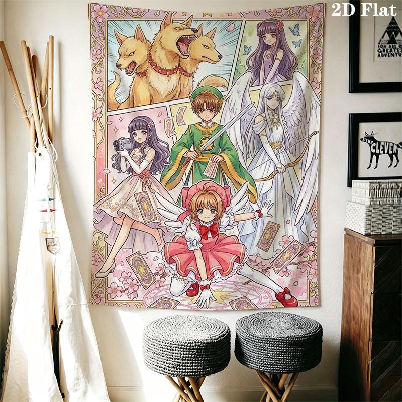 Cardcaptor Sakura poster Wall Hanging Printed Fabric Blanket Decorative Tapestries for Bedroom Living Room Home Decor