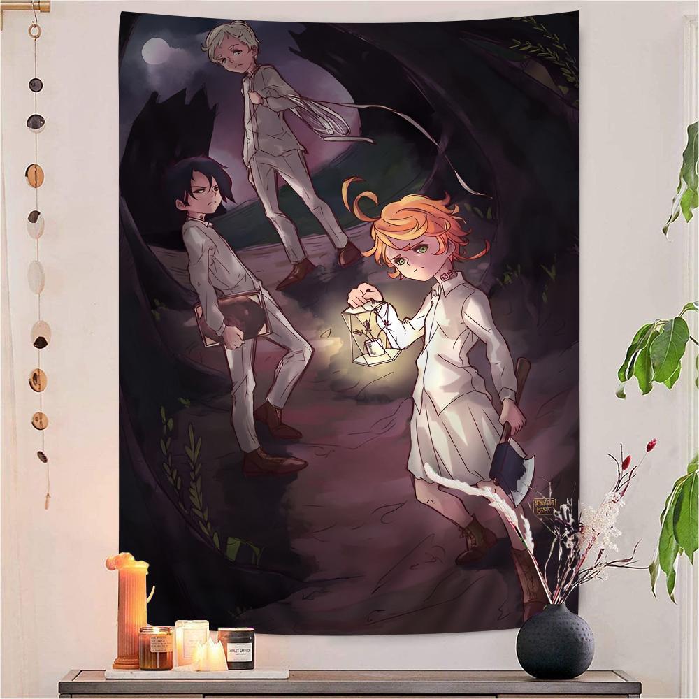 The Promised Neverland DIY Wall Tapestry Hanging Tarot Hippie Wall Rugs Dorm INS Home Decor