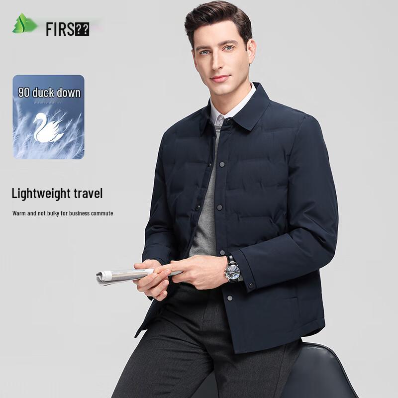 Men s Business Casual 90% Duck Down Winter Jacket 3XL темно-синий