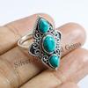 Handmade Sterling Silver Turquoise Multi Stone Boho Ring