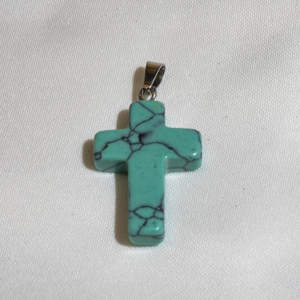 Hi Multi-Specifications Natural Crystal Cross Pendant Christian Jesus Catholic Cross Necklace Unisex Church Christian Crystal Jewelry