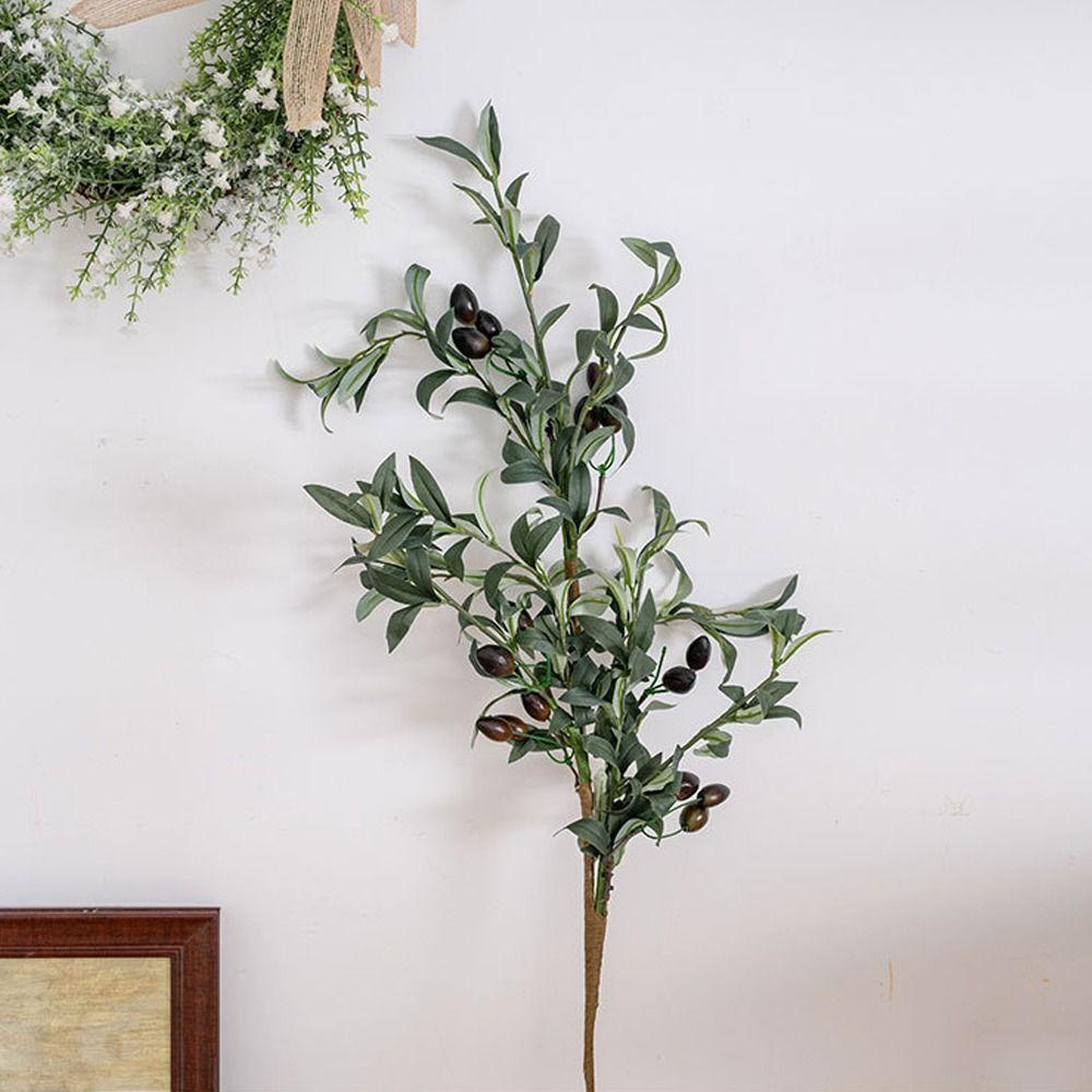 88CM Simulated Olive Leaf Plant Handmade Fake Olive Tree  Office Desktop Decoration