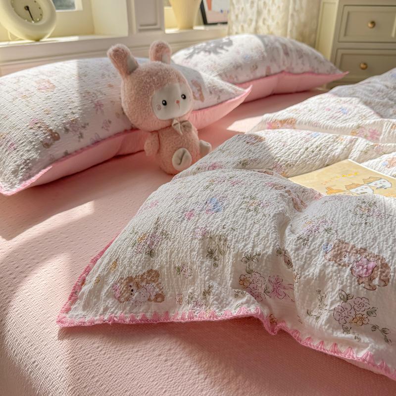 Class A Maternal And Infant Grade Cotton Double-Layer Gauze Shell Edge, Pure Cotton Quilt Cover Student Dormitory Bed