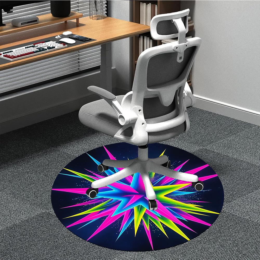 

1pc Neon Starburst Chair Carpet for Office Machine Washable Rug for Office, Good Gift for Family or Friends yy251225248 80cm by 80cm