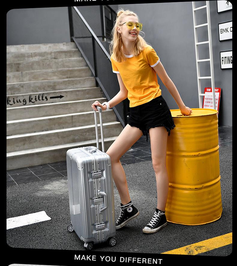 Scratch-Resistant Aluminum Trolley Suitcase - Luxury Travel Luggage in 20/22/24/26/29 Inch Sizes