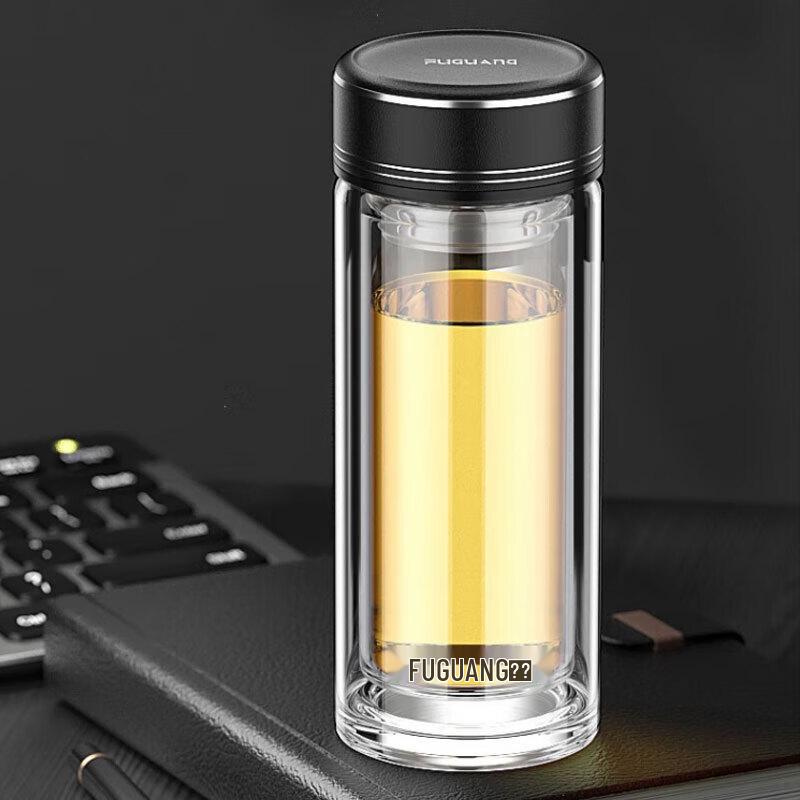FUGUANG Zhengyang Double-Layer Glass Tea Infuser Water Bottle 450ML