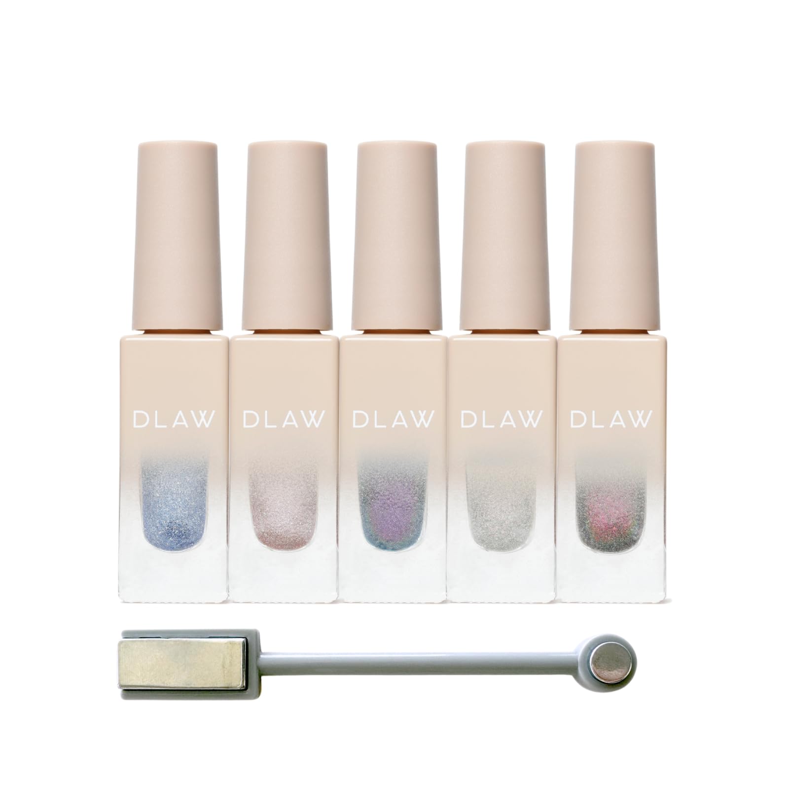 

DLAW Nail Polish Set of 5 Polarized Indigo Polarized 6ml for Easy Results (Blue, Pink, Blue, Silver, Red) - Each, Magnetic, Self-Appliance,