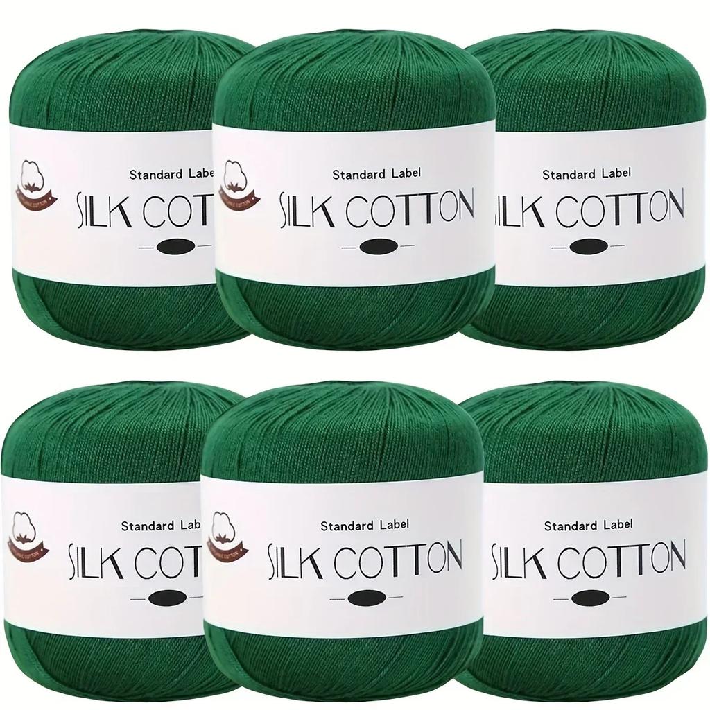 Silk Cotton Yarn - Fine Lace Thread for Crochet, Knitting Sweater,Shawls, Scarves, and DIY Crafts, Soft Durable Yarn 1.76oz/pc