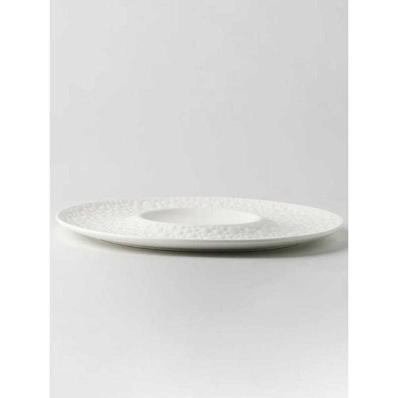 Ceramic White Cold Dish Plate High-grade Sense of Luxury Molecular Cuisine Restaurant Artistic Conception Fusion Dish Disc