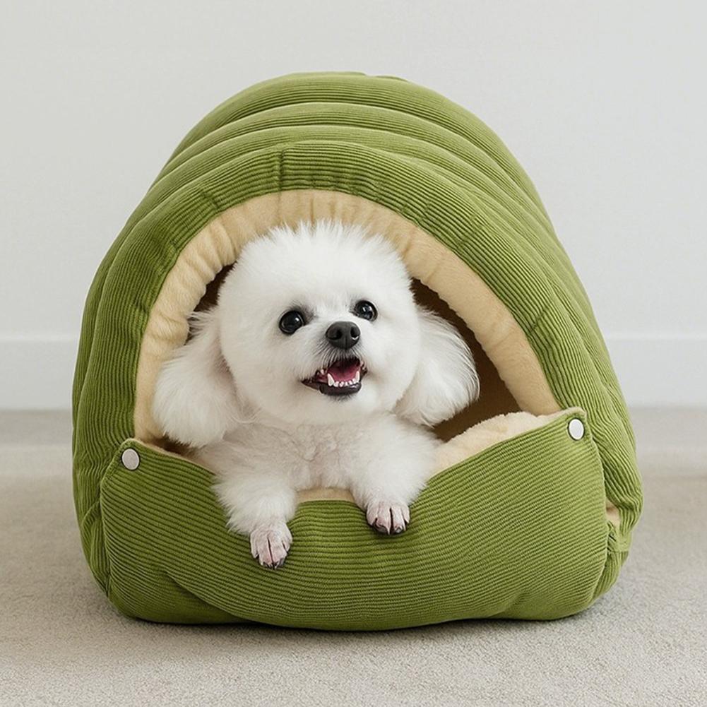Winter Plush Cat Bed Warm Pet House Thickening Warmth Comfort Soft Kittens Sleeping Beds Cat Cave For Pet Warmth
