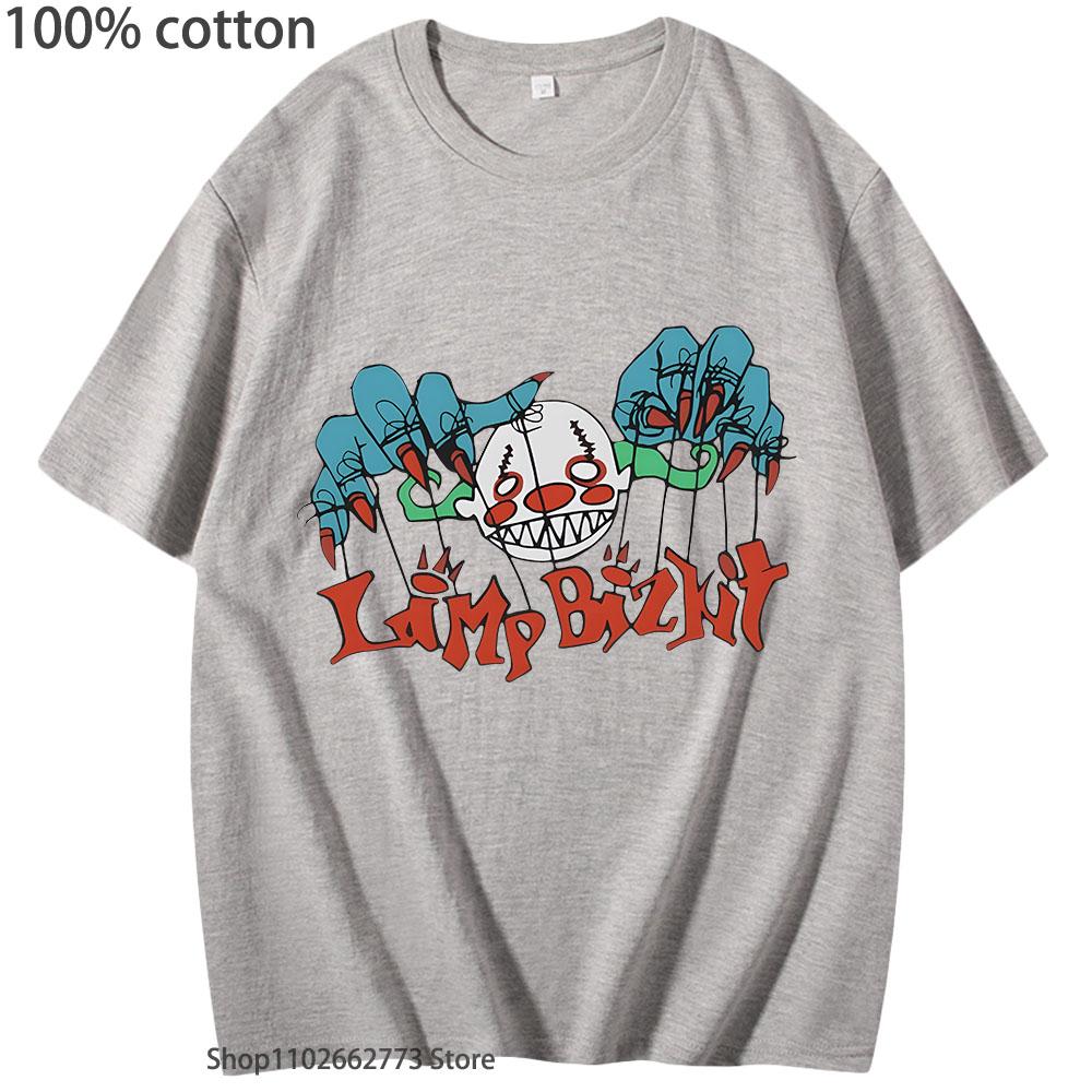 Cartoon Limpbizkit T-Shirts Scary Clone Graphic Clothing 100% Cotton Short Sleeved Casuals Men Streetwear Women Vintage Clothes