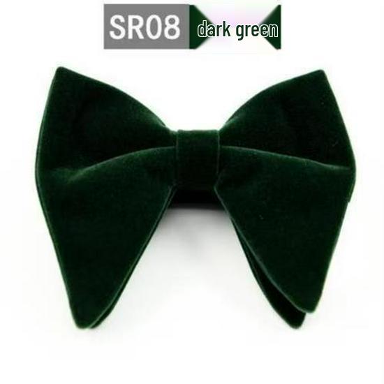 Men's Large Double Layer Velvet Bow Tie - Solid Color Fashion Statement