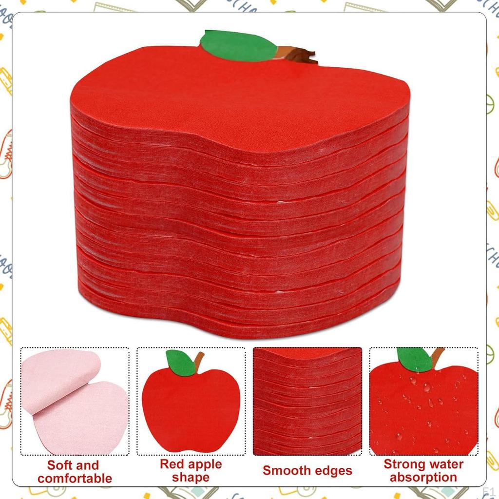 100 Pieces Apples Dinner Napkin, Paper Napkins, School Napkin Red for