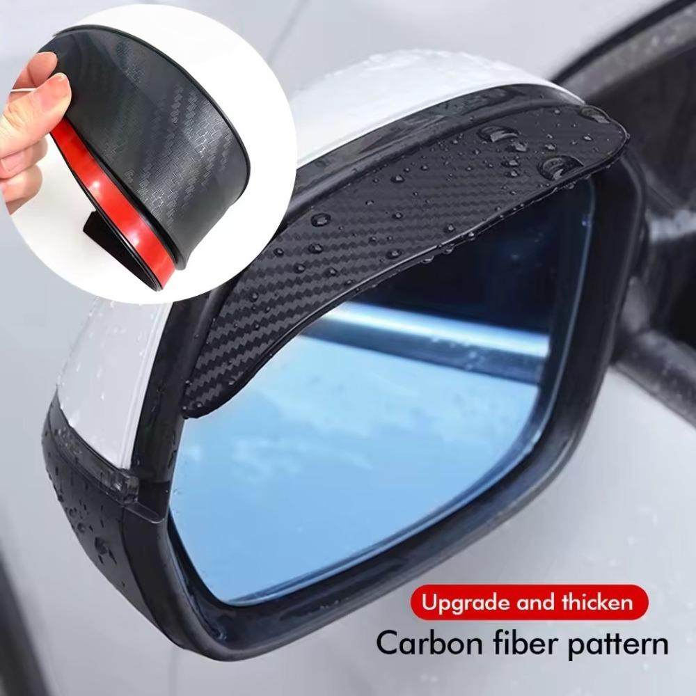Car Rearview Mirror Rain Eyebrow Carbon Fiber Sun Visor Clear Vision for Rain Mirror Accessories Protective Covercarbon Fiber